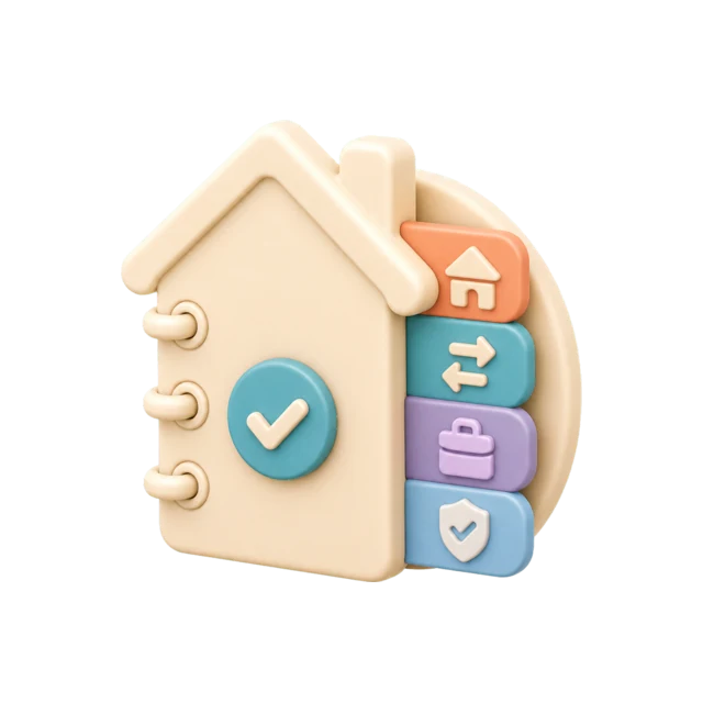 Soft silicone household hub opening into four domestic-helper pathways